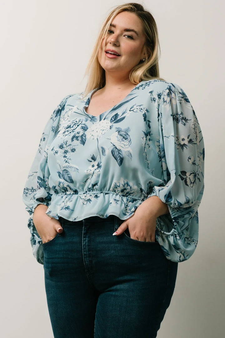 SL Tops Rosie Top | Light Blue Floral 10 SL Tops Rosie Top | Light Blue Floral