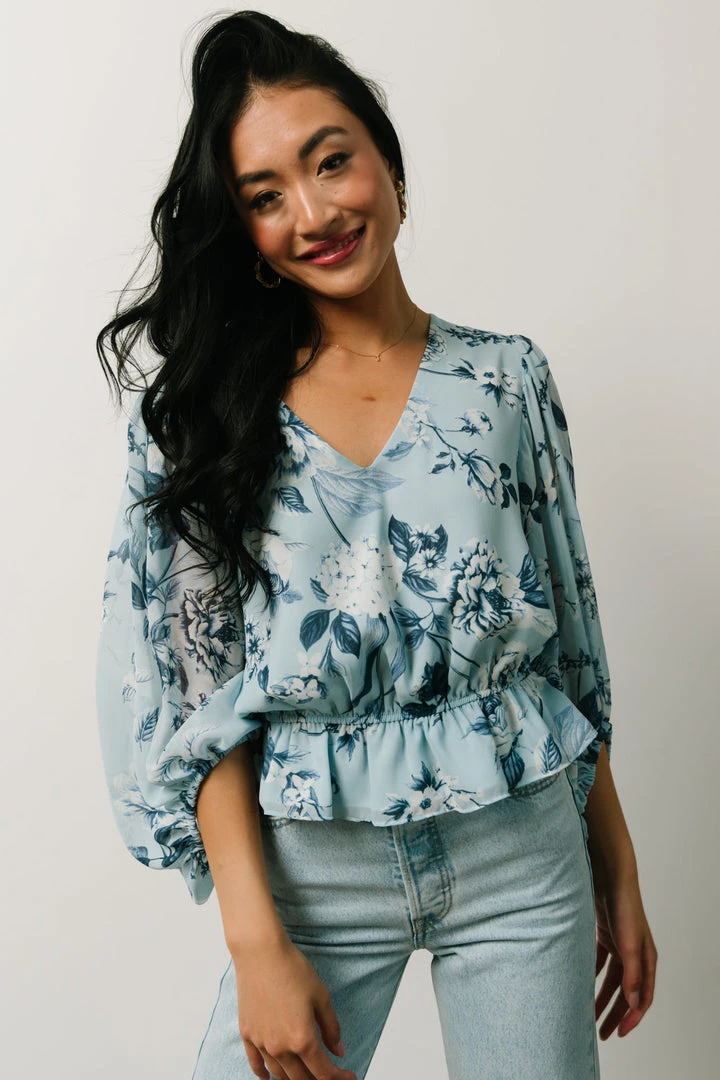 SL Tops Rosie Top | Light Blue Floral 9 SL Tops Rosie Top | Light Blue Floral