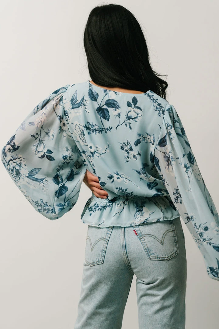 SL Tops Rosie Top | Light Blue Floral 6 SL Tops Rosie Top | Light Blue Floral