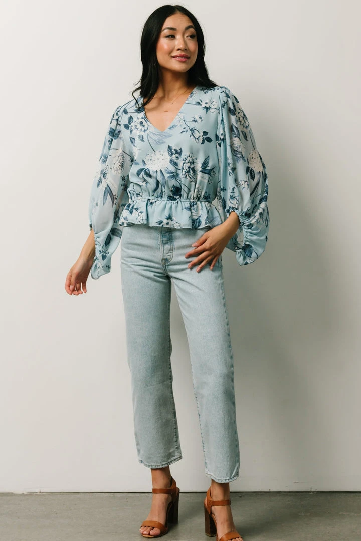 SL Tops Rosie Top | Light Blue Floral 7 SL Tops Rosie Top | Light Blue Floral