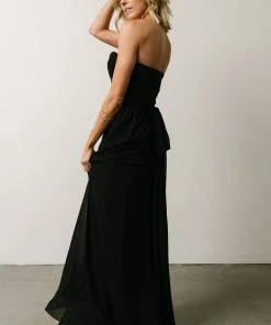 SL Ruth Strapless Convertible Gown | Black Dresses