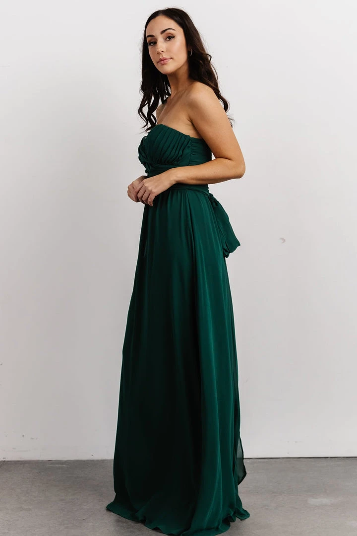 SL Dresses Ruth Strapless Convertible Gown | Dark Green 4 SL Dresses Ruth Strapless Convertible Gown | Dark Green
