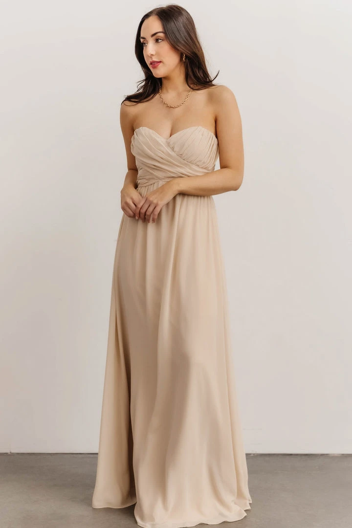 SL Ruth Strapless Convertible Gown | Natural 8 SL Ruth Strapless Convertible Gown | Natural