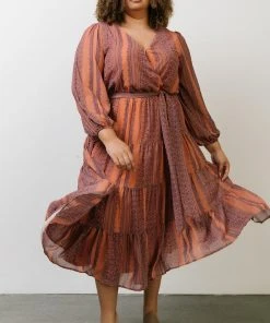 FT Ryker Tiered Midi Dress | Sunset Print Dresses