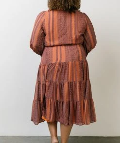 FT Ryker Tiered Midi Dress | Sunset Print Dresses