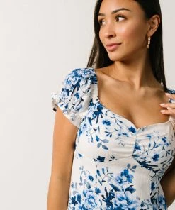 IBS Sandy Midi Dress | Blue + White Floral