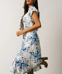 IBS Sandy Midi Dress | Blue + White Floral