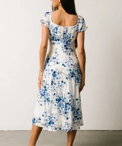 IBS Sandy Midi Dress | Blue + White Floral