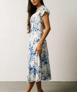 IBS Sandy Midi Dress | Blue + White Floral