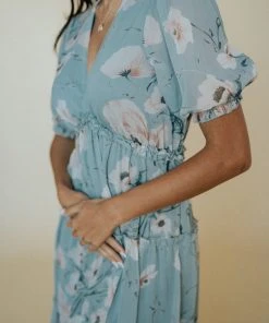 BB Custom Santorini Maxi Dress | Blue Floral Dresses