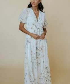 BB Custom Dresses Santorini Maxi Dress | White Floral