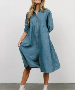POL Sari Babydoll Dress | Chambray Dresses