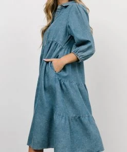POL Sari Babydoll Dress | Chambray Dresses