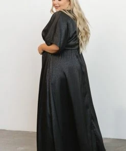 BB Custom Savannah Print Kimono Maxi | Black Dresses