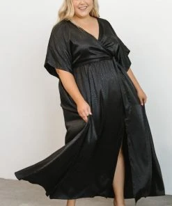 BB Custom Savannah Print Kimono Maxi | Black Dresses