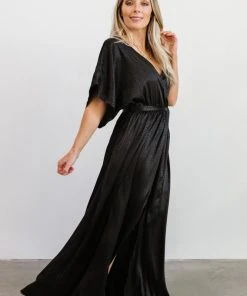 BB Custom Savannah Print Kimono Maxi | Black Dresses