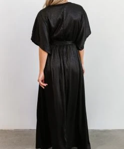 BB Custom Savannah Print Kimono Maxi | Black Dresses