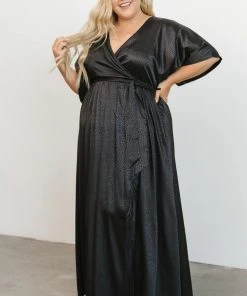 BB Custom Savannah Print Kimono Maxi | Black Dresses