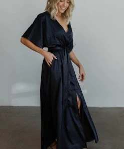 BB Custom Savannah Print Kimono Maxi | Navy Dresses