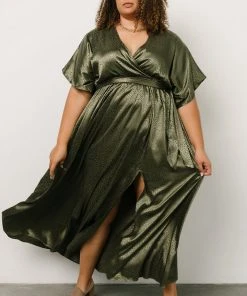 BB Custom Dresses Savannah Print Kimono Maxi | Olive