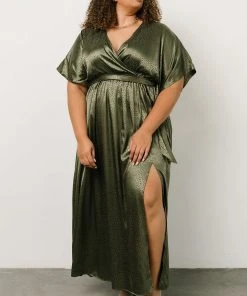 BB Custom Dresses Savannah Print Kimono Maxi | Olive