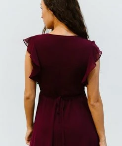 Soi Saya Wrap Maxi Dress | Burgundy Dresses