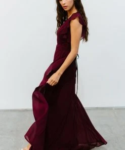 Soi Saya Wrap Maxi Dress | Burgundy Dresses