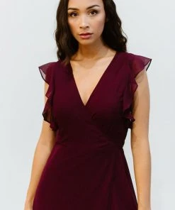Soi Saya Wrap Maxi Dress | Burgundy Dresses