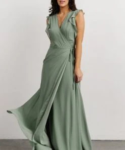 Soi Saya Wrap Maxi Dress | Dusty Sage