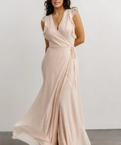 Soi Dresses Saya Wrap Maxi Dress | Light Peach