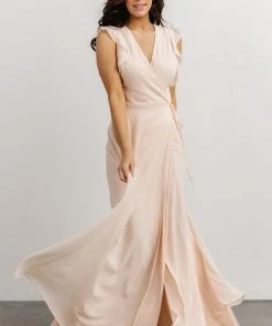 Soi Dresses Saya Wrap Maxi Dress | Light Peach
