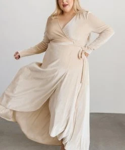 BB Custom Dresses Serena Shimmer Velvet Wrap Dress | Pearl