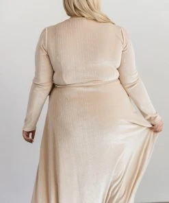 BB Custom Dresses Serena Shimmer Velvet Wrap Dress | Pearl