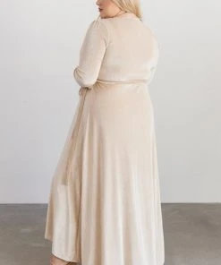 BB Custom Dresses Serena Shimmer Velvet Wrap Dress | Pearl
