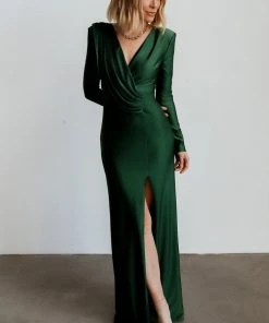 RR Seville Long Sleeve Gown | Green Dresses