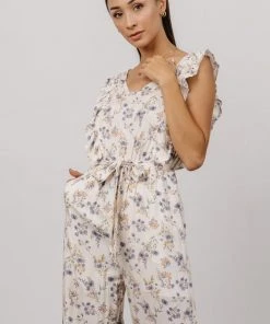 Shay Jumpsuit | Cream + Multi Floral Extended Sizing