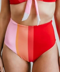 BJB Swim Sherbet Striped High Waist Bikini Bottom