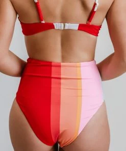 BJB Swim Sherbet Striped High Waist Bikini Bottom
