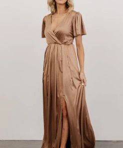 RR Shiloh Satin Maxi Dress | Taupe