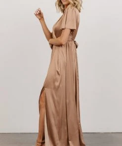 RR Shiloh Satin Maxi Dress | Taupe