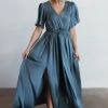 BB Custom Sicily Satin Maxi Dress | Blue