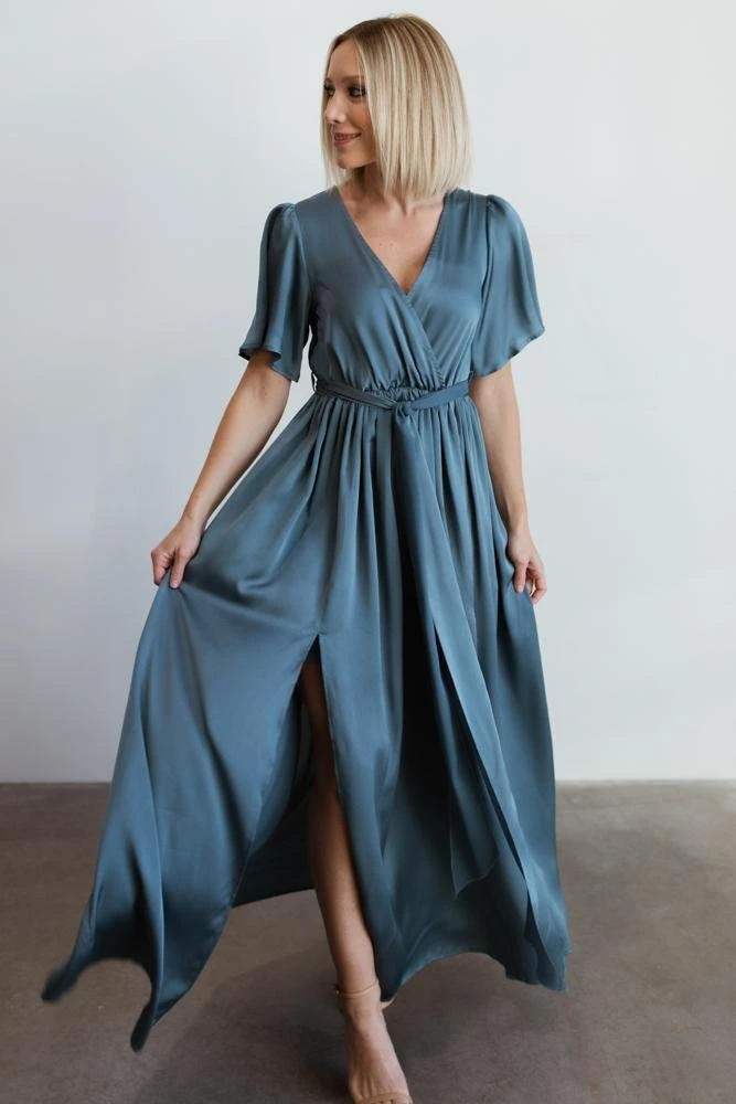 BB Custom Sicily Satin Maxi Dress | Blue 1 BB Custom Sicily Satin Maxi Dress | Blue