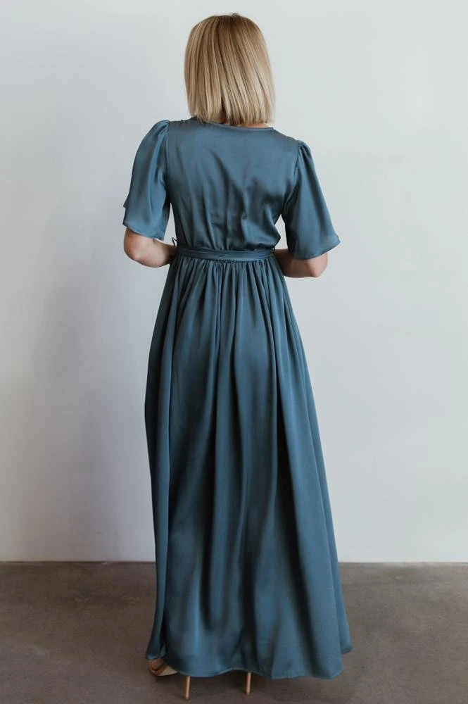 BB Custom Sicily Satin Maxi Dress | Blue 8 BB Custom Sicily Satin Maxi Dress | Blue