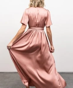 BB Custom Dresses Sicily Satin Maxi Dress | Blush
