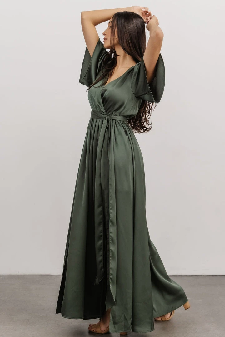 BB Custom Sicily Satin Maxi Dress | Dusty Green Dresses 8 BB Custom Sicily Satin Maxi Dress | Dusty Green Dresses