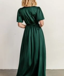 BB Custom Sicily Satin Maxi Dress | Emerald 10 BB Custom Sicily Satin Maxi Dress | Emerald