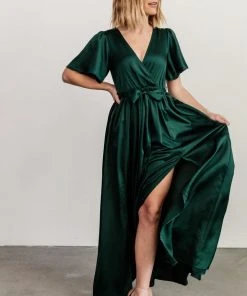 BB Custom Sicily Satin Maxi Dress | Emerald 12 BB Custom Sicily Satin Maxi Dress | Emerald
