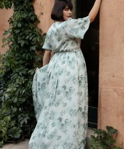 BB Custom Sicily Satin Maxi Dress | Sage Floral Dresses 18 BB Custom Sicily Satin Maxi Dress | Sage Floral Dresses