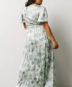 BB Custom Sicily Satin Maxi Dress | Sage Floral Dresses 22 BB Custom Sicily Satin Maxi Dress | Sage Floral Dresses