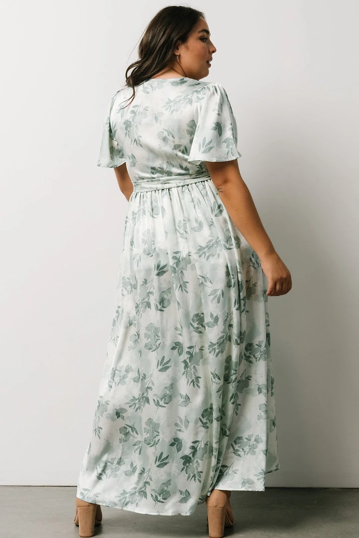 BB Custom Sicily Satin Maxi Dress | Sage Floral Dresses 7 BB Custom Sicily Satin Maxi Dress | Sage Floral Dresses